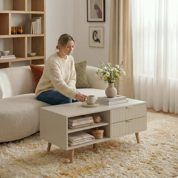 Salontafel Nand met 2 lades [en.casa]