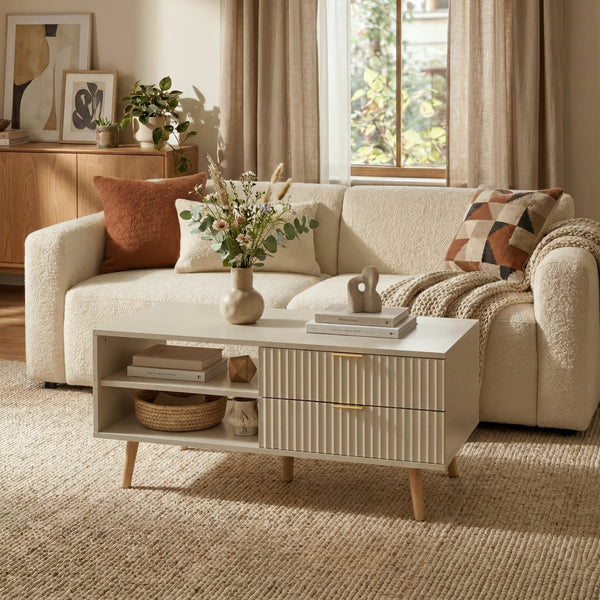 Salontafel Nand met 2 lades [en.casa]