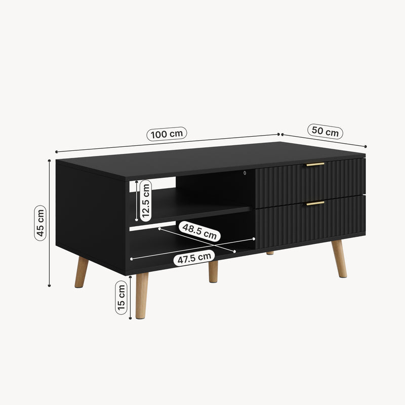 Maatschets Salontafel Nand met 2 lades [en.casa]