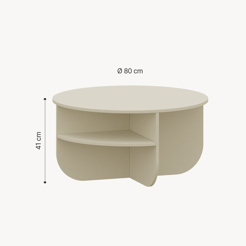Maatschets Salontafel Reykhon rond Ø80x41 cm [en.casa]