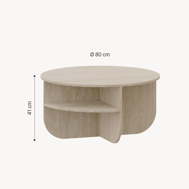 Maatschets Salontafel Reykhon rond Ø80x41 cm [en.casa]
