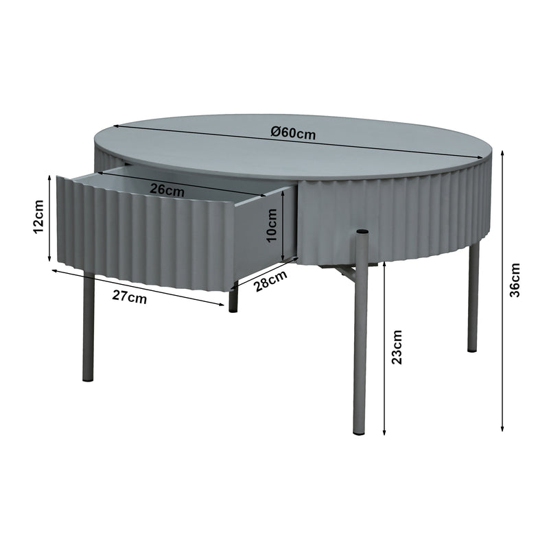 Maatschets Salontafel Rill rond Ø60 cm [en.casa]