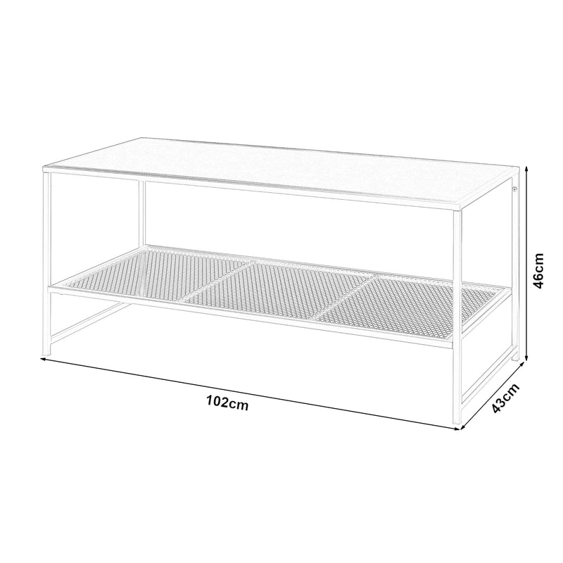 Maatschets [en.casa] Salontafel Ruokolahti met plank 102x43x46 cm - 4 varianten
