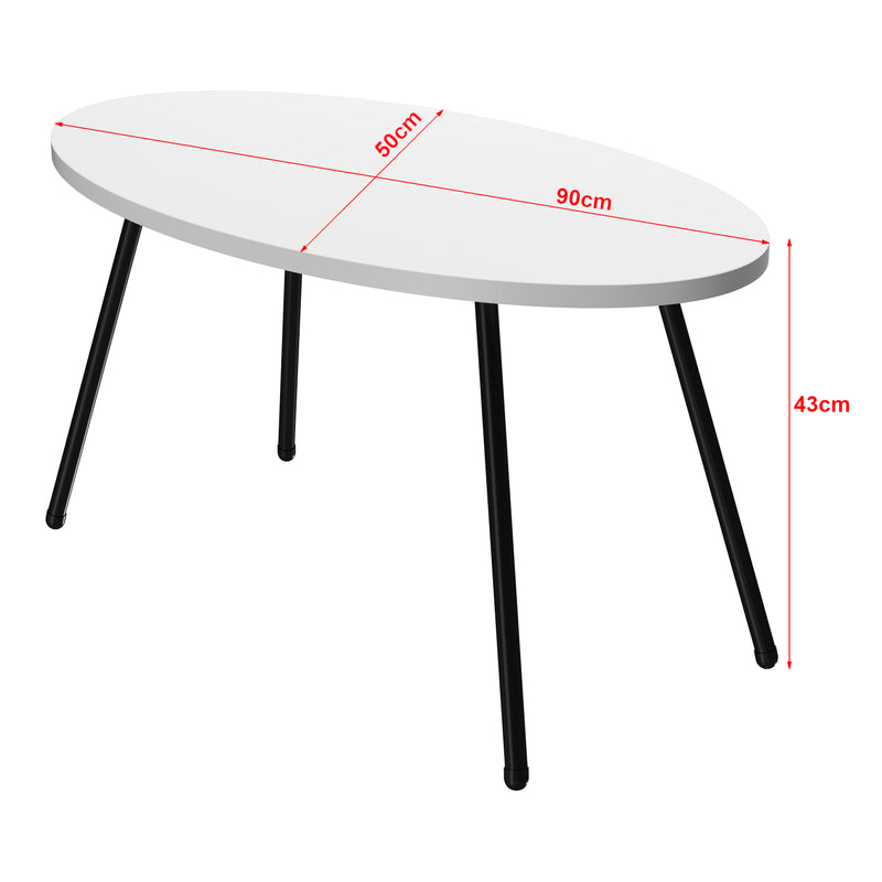 Maatschets [en.casa] Salontafel Skærbæk 43x90x50 cm - 3 varianten