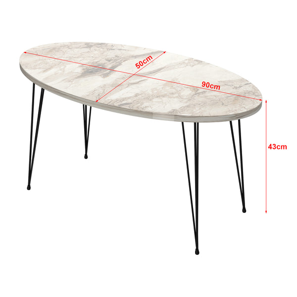 [en.casa] Salontafel Skævinge ovaal 43x90x50 cm - 6 varianten