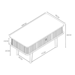 Salontafel Tysvær 100x50x40 cm [en.casa]