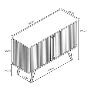 Commode Tysvær dressoir bamboe 110x40x80 cm [en.casa]
