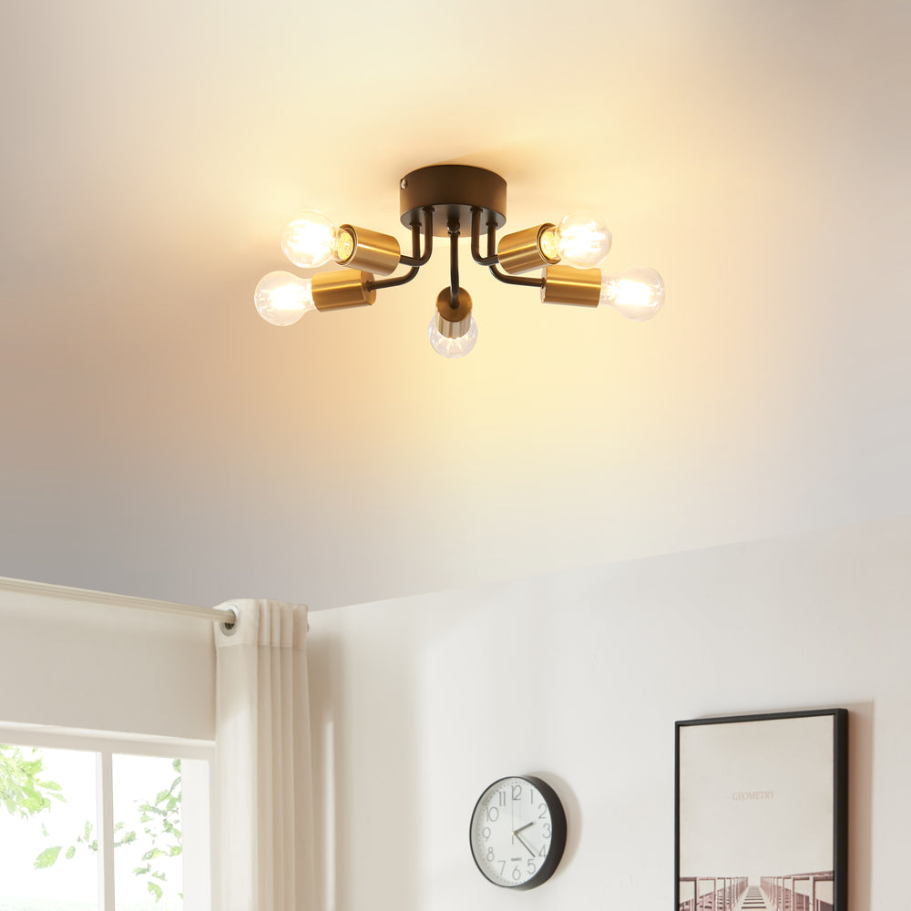 Deckenleuchte Barrow Schwarz/Gold [lux.pro] - premiumXL