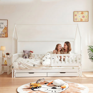 Kinderbed Aarghonmaa met uitschuifbed en opberglades 90x200 cm [en.casa]