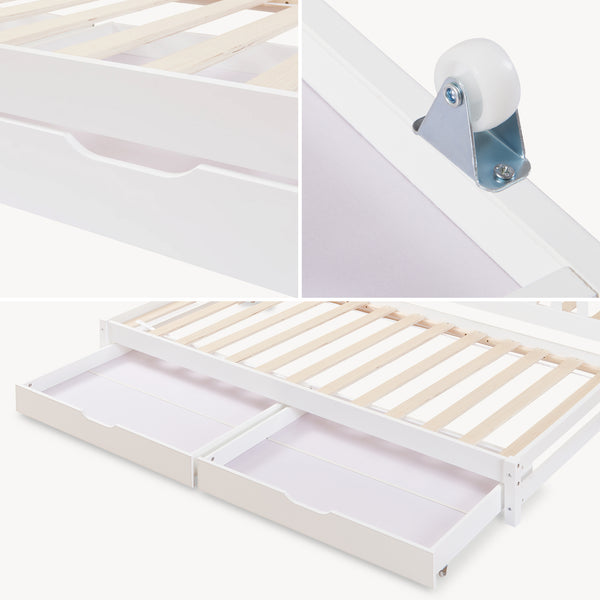 Kinderbed Aarghonmaa met uitschuifbed en opberglades 90x200 cm [en.casa]