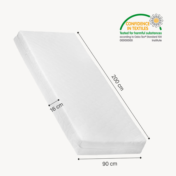 Kinderbed Aarghonmaa met matras uitschuifbed en opberglades 90x200 cm [en.casa]