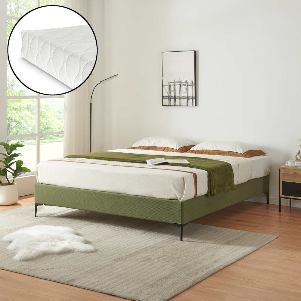 Tweepersoonsbed Lilla met bedbodem en matras [en.casa] [neu.haus]
