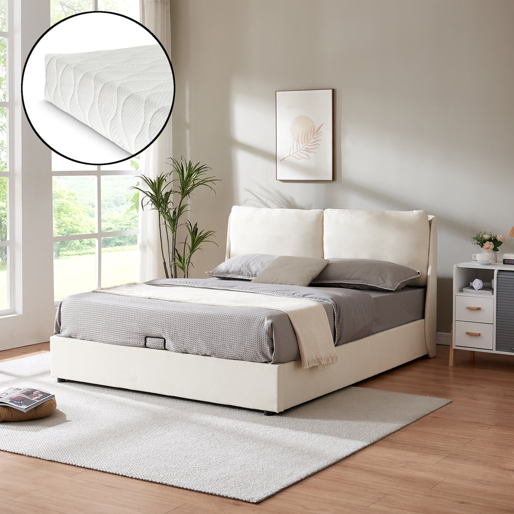 Tweepersoonsbed Lunner met matras [en.casa] [neu.haus]