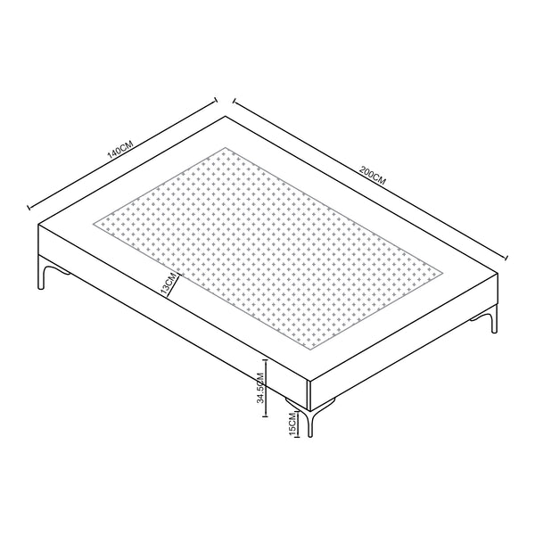 Tweepersoonsbed Lilla met bedbodem [en.casa]