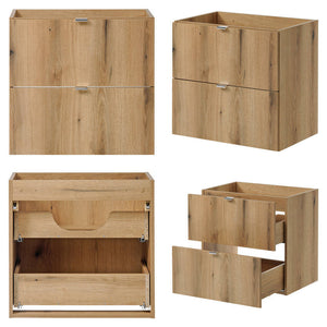 Wastafelonderkast Newport 140x60x40 cm met deuren en lades eikenkleurig [en.casa]