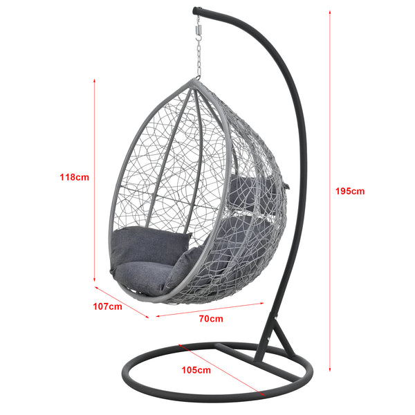 Hangstoel Capileira met standaard en kussens max 150 kg - 3 varianten