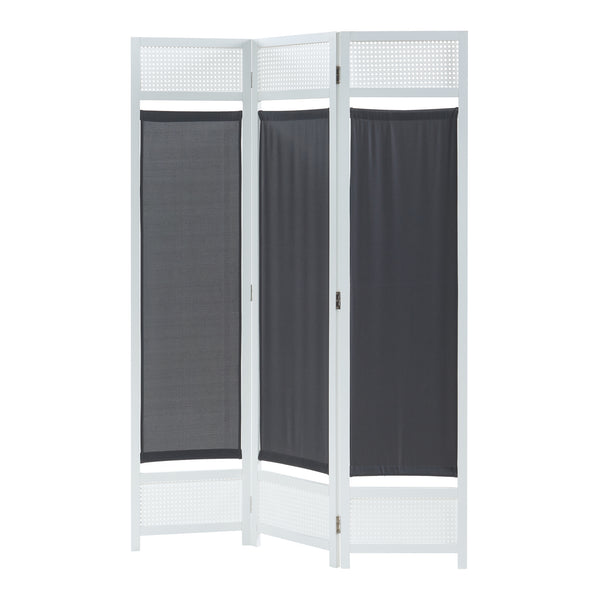 Kamerscherm Dorotea scheidingswand wit en donkergrijs [en.casa]