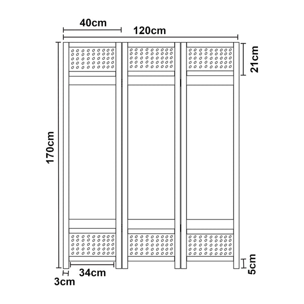 Kamerscherm Dorotea scheidingswand wit en donkergrijs [en.casa]