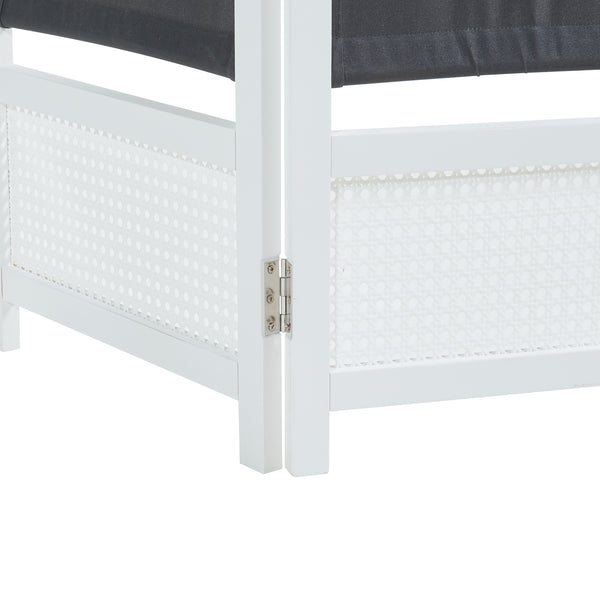 Kamerscherm Dorotea scheidingswand wit en donkergrijs [en.casa]