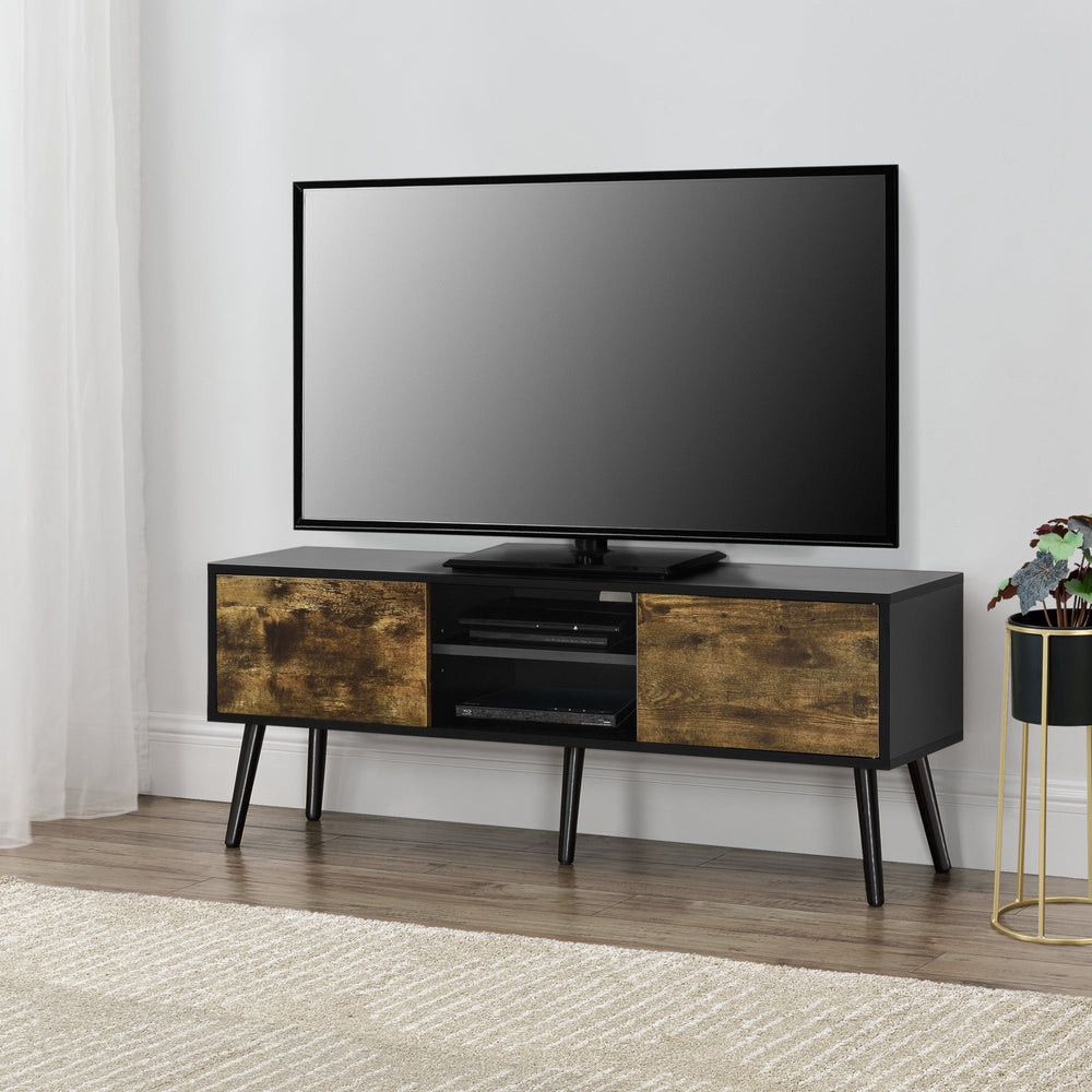 Tv-tafel Eskilstuna met 2 kastdeuren en 2 planken [en.casa] - premiumXL