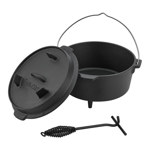 [en.casa] Dutch Oven Enkhuizen met deksel gietijzer zwart - 4 varianten