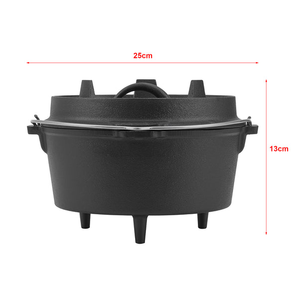 [en.casa] Dutch Oven Enkhuizen met deksel gietijzer zwart - 4 varianten