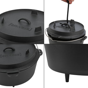 [en.casa] Dutch Oven Enkhuizen met deksel gietijzer zwart - 4 varianten