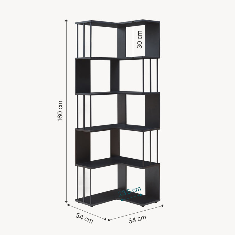 Maatschets Boekenkast Afrel 160x54x54 cm [en.casa]