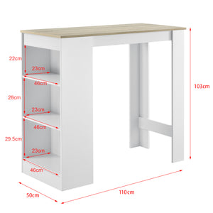 Bartafel met planken 110x50x103 cm - verschillende kleuren