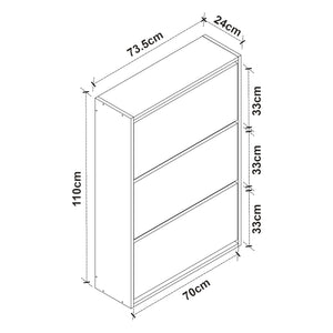 [en.casa] Schoenenkast Aurskog met 3 vouwdeuren 110x73,5x24 cm - 6 varianten