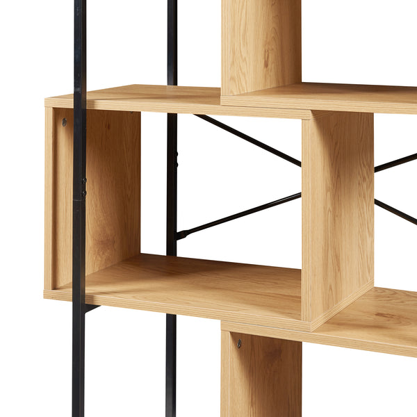 Boekenkast Rennebu open kast zwart en eikenkleurig [en.casa]