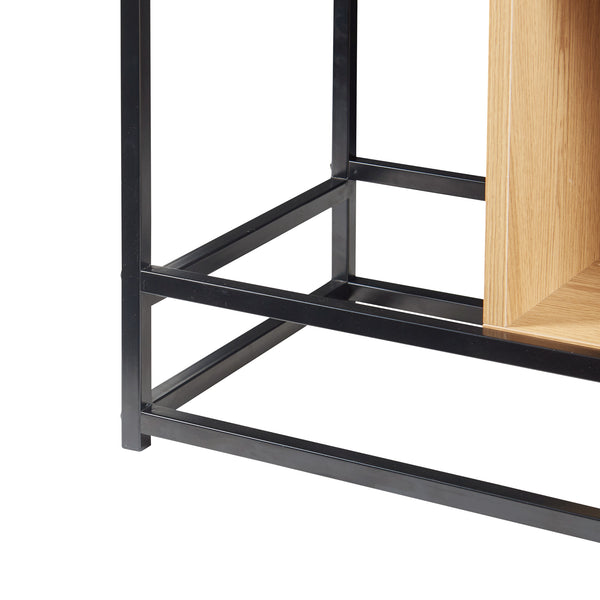 Boekenkast Rennebu open kast zwart en eikenkleurig [en.casa]