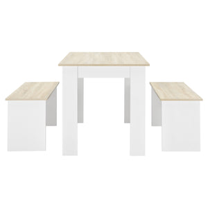 Eethoek set tafel 110x70x73 en banken 86,5x33x43,5 cm - 4 kleuren