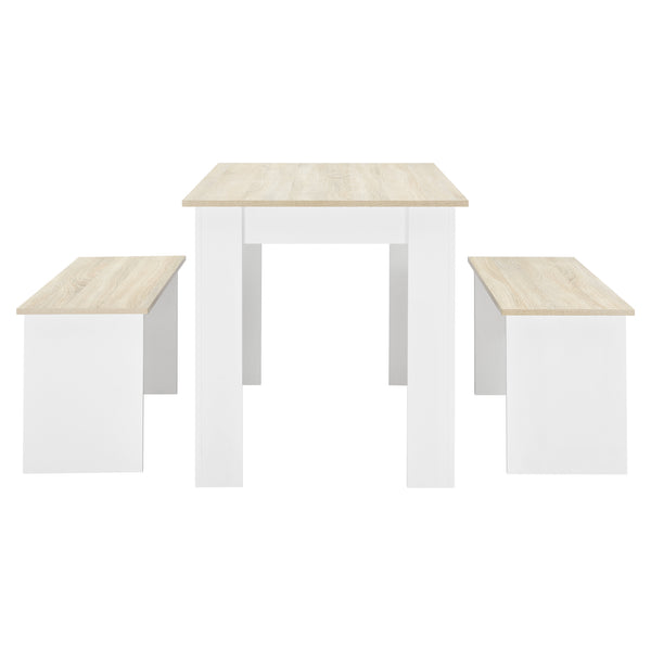 Eethoek set tafel 110x70x73 en banken 86,5x33x43,5 cm - 4 kleuren