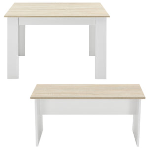 Eethoek set tafel 110x70x73 en banken 86,5x33x43,5 cm - 4 kleuren