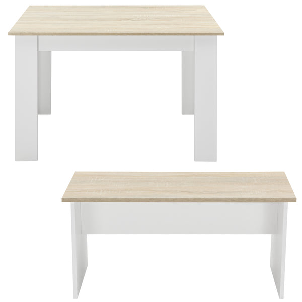 Eethoek set tafel 110x70x73 en banken 86,5x33x43,5 cm - 4 kleuren