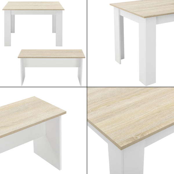 Eethoek set tafel 110x70x73 en banken 86,5x33x43,5 cm - 4 kleuren