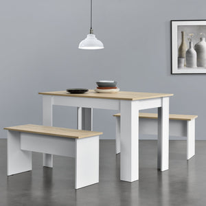 Eethoek set tafel 110x70x73 en banken 86,5x33x43,5 cm - 4 kleuren