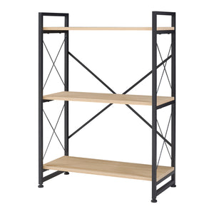 Boekenkast Skørping eikenkleurig en zwart [en.casa]