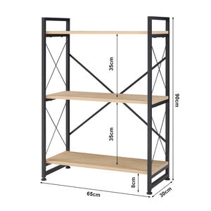 Boekenkast Skørping eikenkleurig en zwart [en.casa]