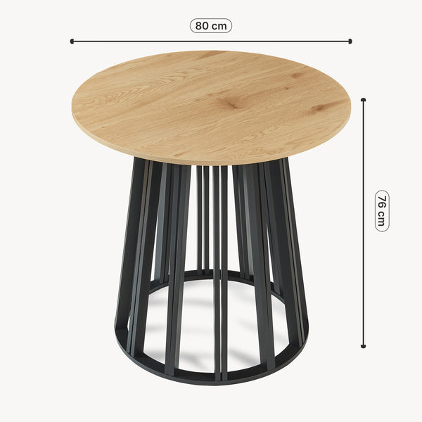 Eettafel Lensuu rond 80x76 cm [en.casa]
