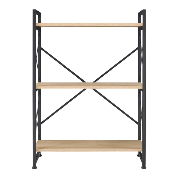 Boekenkast Skørping eikenkleurig en zwart [en.casa]