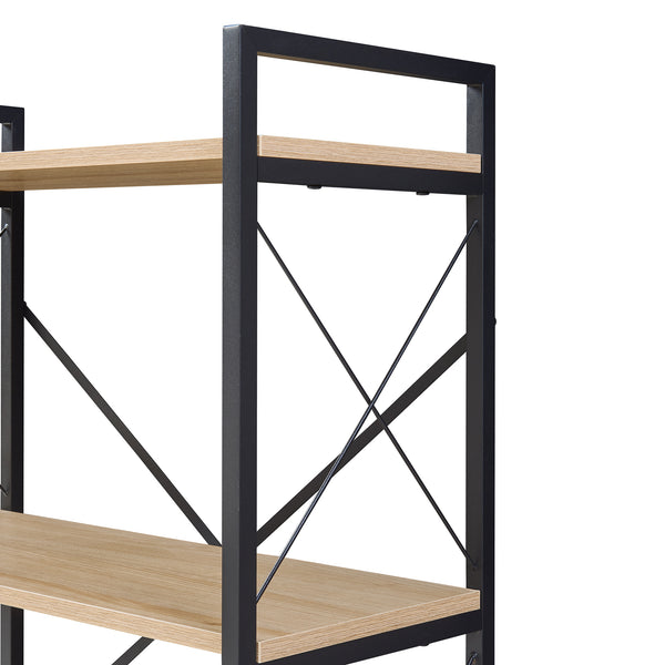 Boekenkast Skørping eikenkleurig en zwart [en.casa]