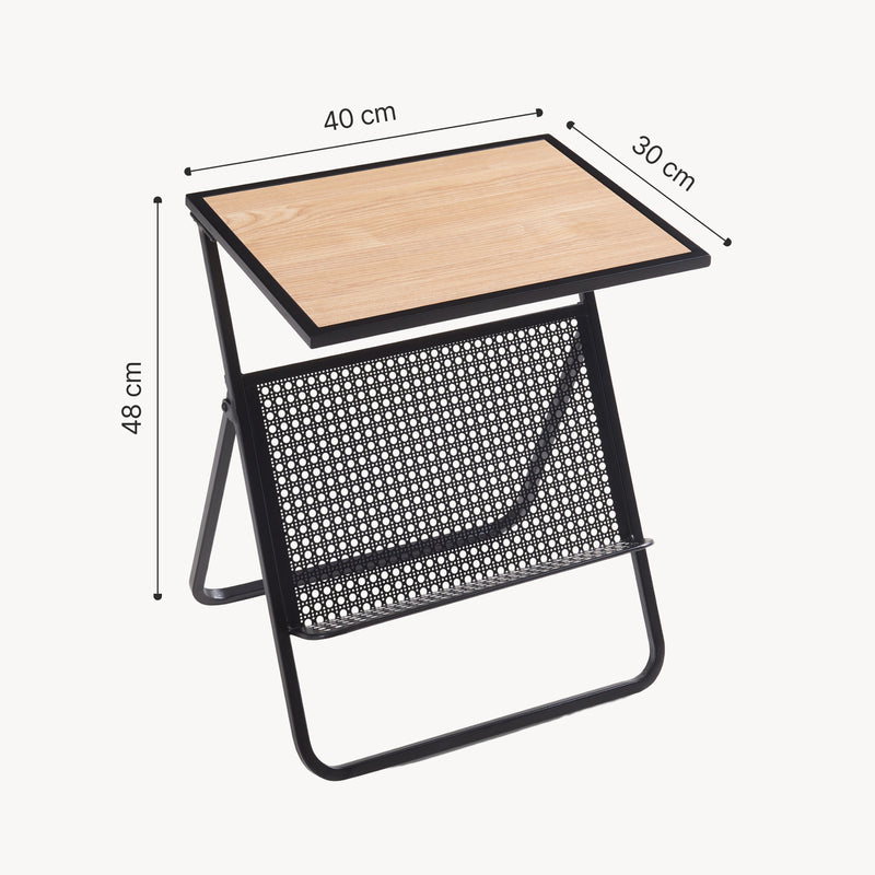 Maatschets Bijzettafel Jäller met tijdschriftenrek 48x40x30 cm [en.casa]