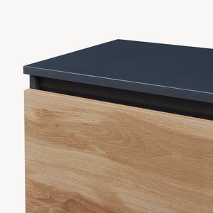 Commode Kyr met deuren en lades zwart en eikenkleurig [en.casa]