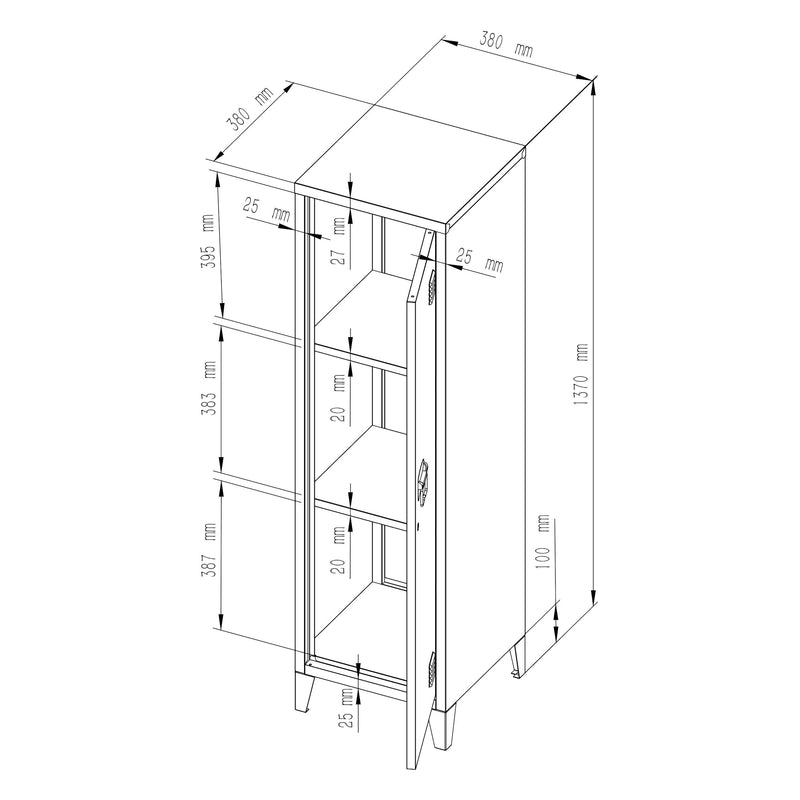 Maatschets Lockerkast Kurikka metaal 137x38x38 cm [en.casa]
