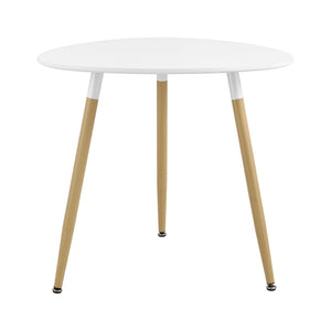 Eettafel MDF en staal - vierkant of rond 80x80x74 cm wit en hout