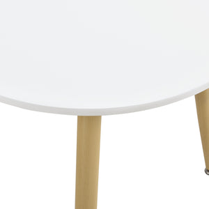 Eettafel MDF en staal - vierkant of rond 80x80x74 cm wit en hout