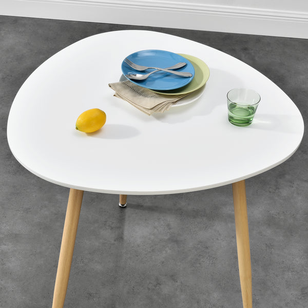 Eettafel MDF en staal - vierkant of rond 80x80x74 cm wit en hout