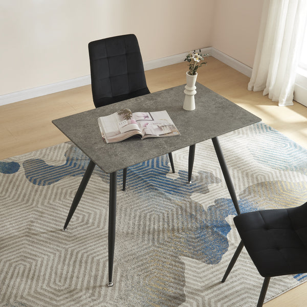 [en.casa] Eettafel Fitjar betonkleurig en zwart - 4 varianten